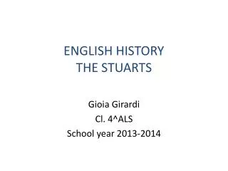 ENGLISH HISTORY THE STUARTS