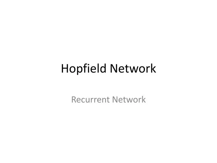 hopfield network