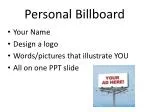 Personal Billboard - slide 1