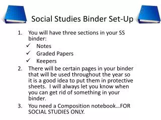 Social Studies Binder Set-Up