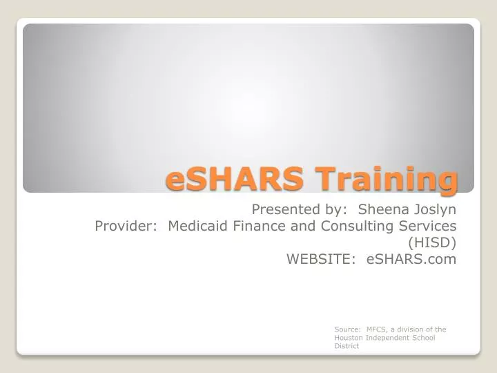 eshars training