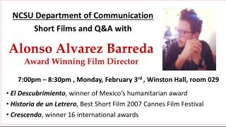 Alonso Alvarez Barreda Award Winning Film Director
