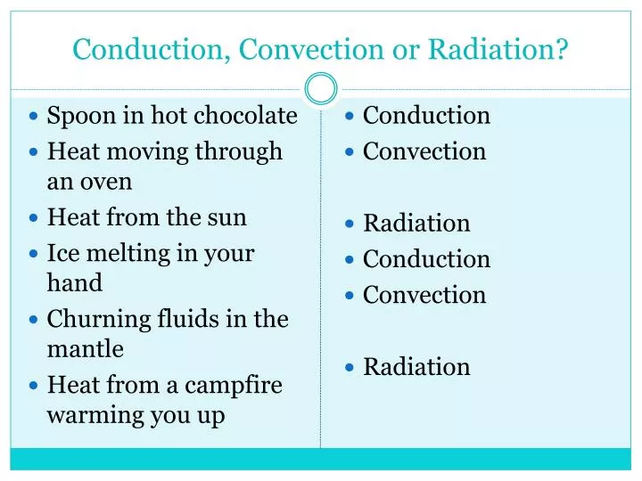 conduction convection or radiation