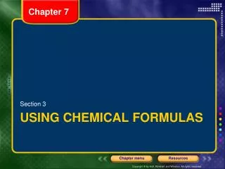 Using chemical Formulas