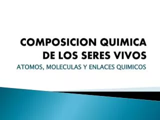 composicion quimica de los seres vivos