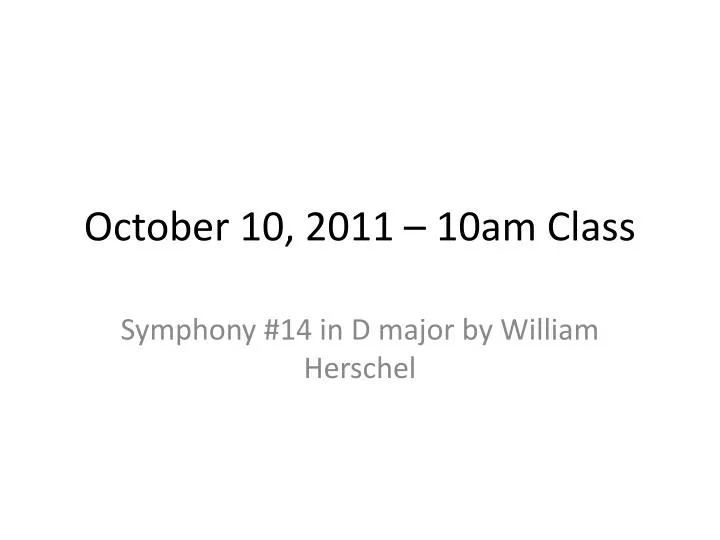 october 10 2011 10am class