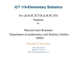 ICT 119-Elementary Statistics