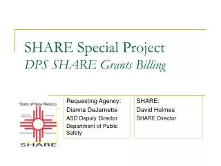 SHARE Special Project DPS SHARE Grants Billing
