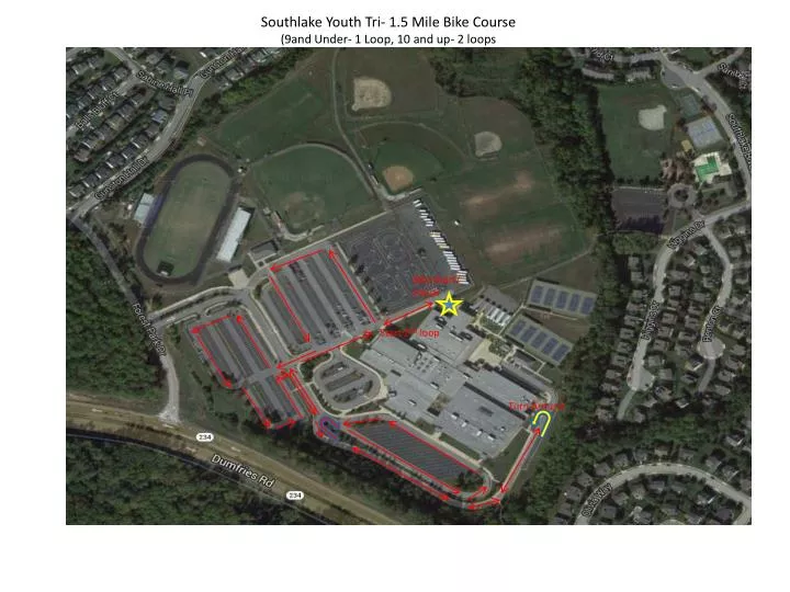 southlake youth tri 1 5 mile bike course 9and under 1 loop 10 and up 2 loops