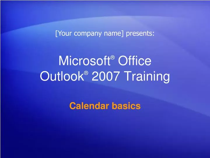 microsoft office outlook 2007 training