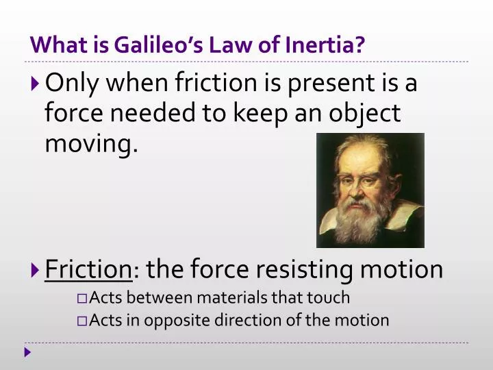 what is galileo s law of inertia