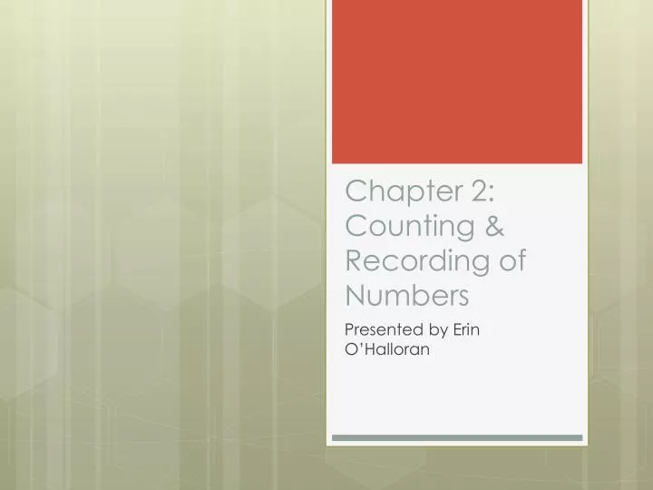 chapter 2 counting recording of numbers