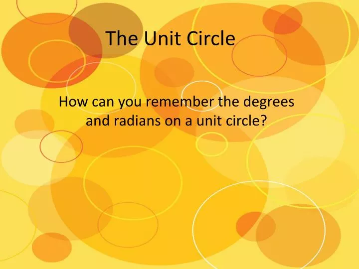 the u nit circle