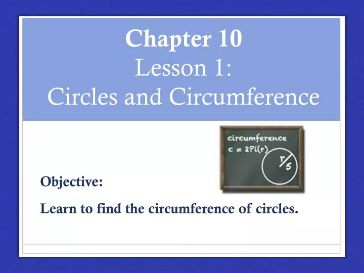 chapter 10 lesson 1 circles and circumference