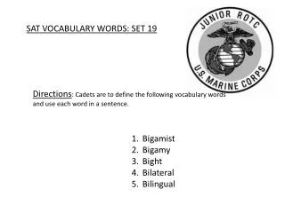 SAT VOCABULARY WORDS: SET 19