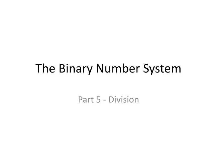 the binary number system