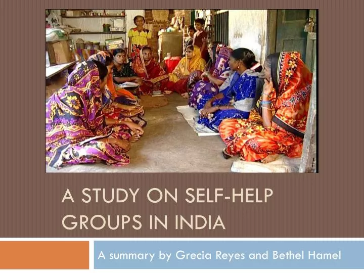 a study on self help groups in india