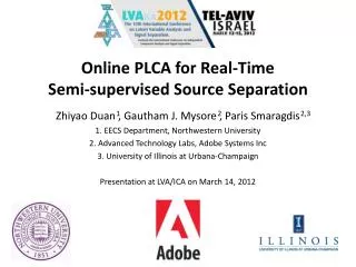 Online PLCA for Real-Time Semi-supervised Source Separation