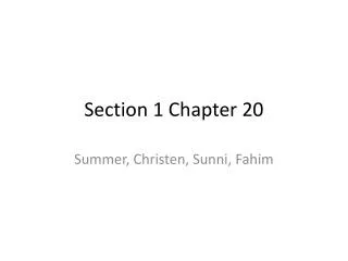 Section 1 Chapter 20