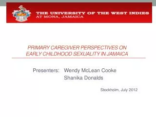 Primary caregiver perspectives on early childhood sexuality in Jamaica