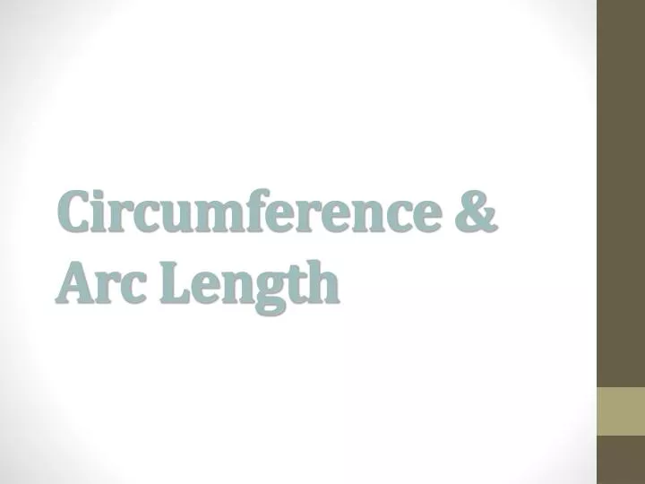 circumference arc length