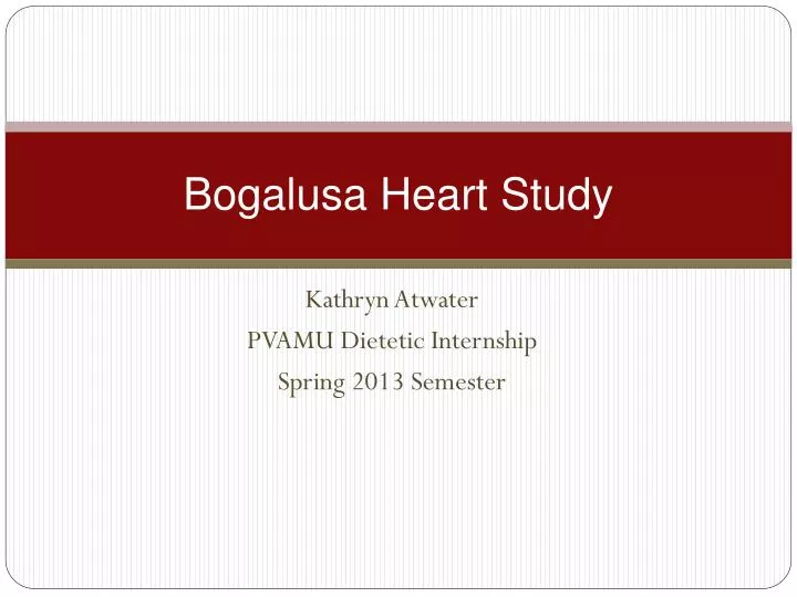 bogalusa heart study