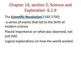 chapter 14 section 2 science and exploration 6 1 9