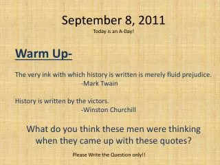 september 8 2011 today is an a day