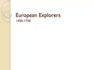 European Explorers