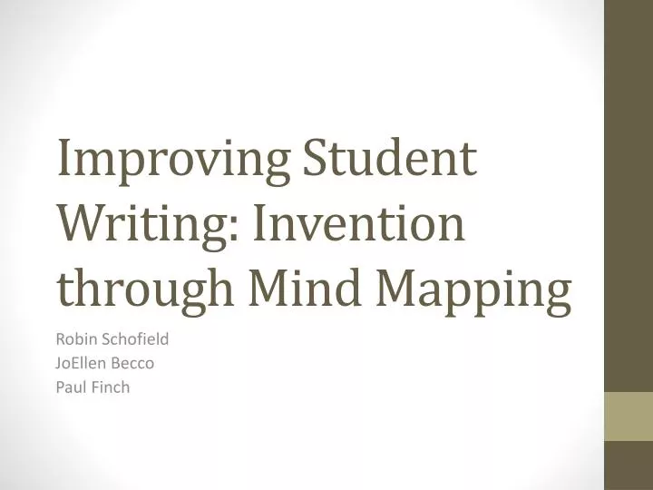 improving student writing invention through mind mapping