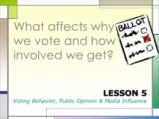 What affects why we vote and how involved we get?