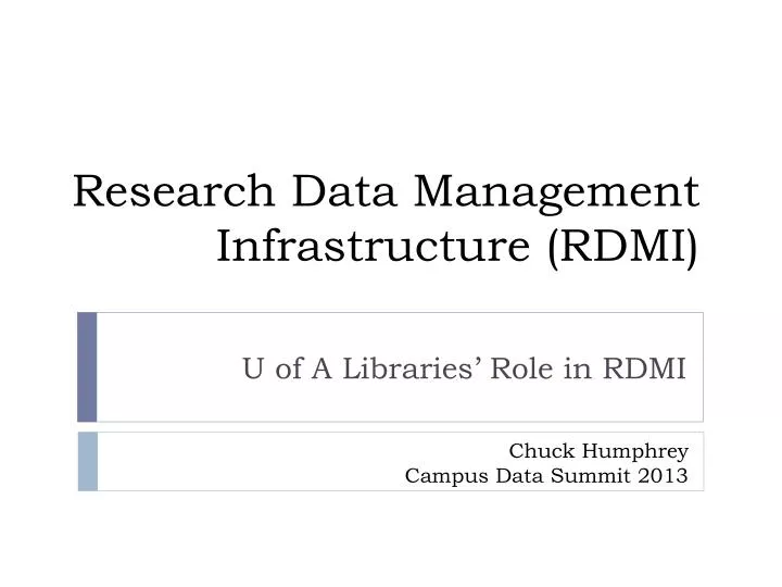 research data management infrastructure rdmi