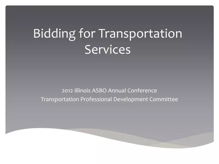 bidding for transportation services