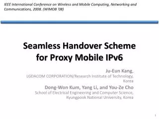 Seamless Handover Scheme for Proxy Mobile IPv6