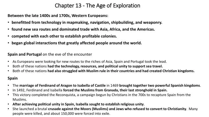 chapter 13 the age of exploration