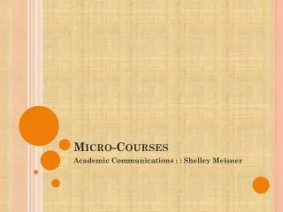 Micro-Courses