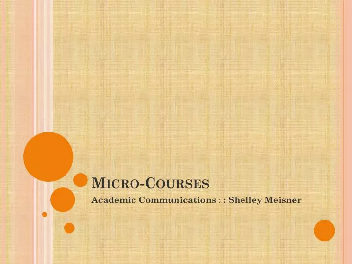 micro courses