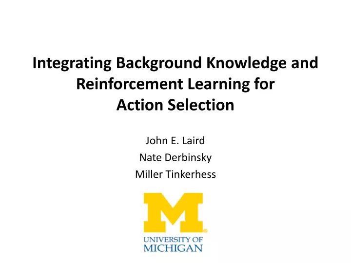 integrating background knowledge and reinforcement learning for action selection