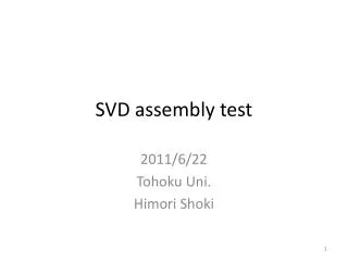 SVD assembly test