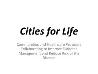 Cities for Life