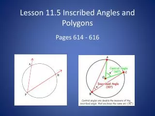 Lesson 11.5 Inscribed Angles and Polygons