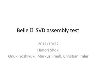 Belle ? SVD assembly test