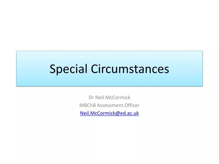 special circumstances