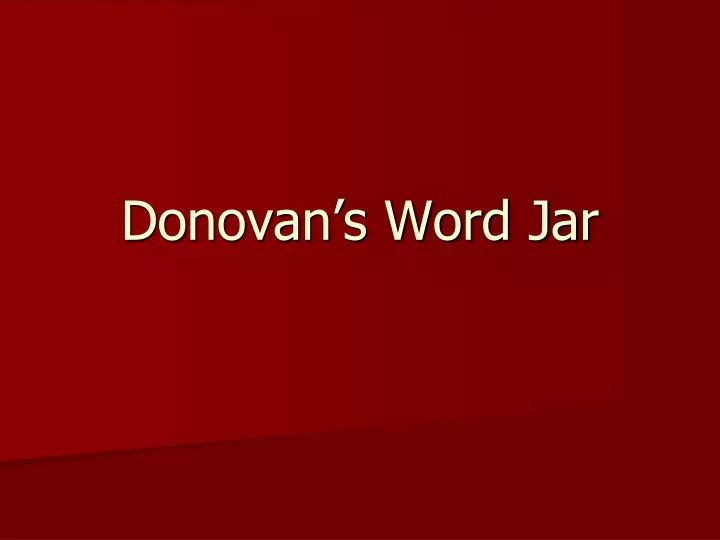 donovan s word jar