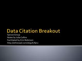 Data Citation Breakout