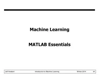 Machine Learning MATLAB Essentials