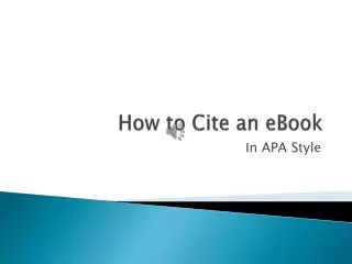 How to Cite an eBook