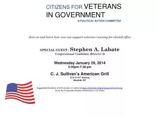CITIZENS FOR VETERANS IN GOVERNMENT A POLITICAL ACTION COMMITTEE