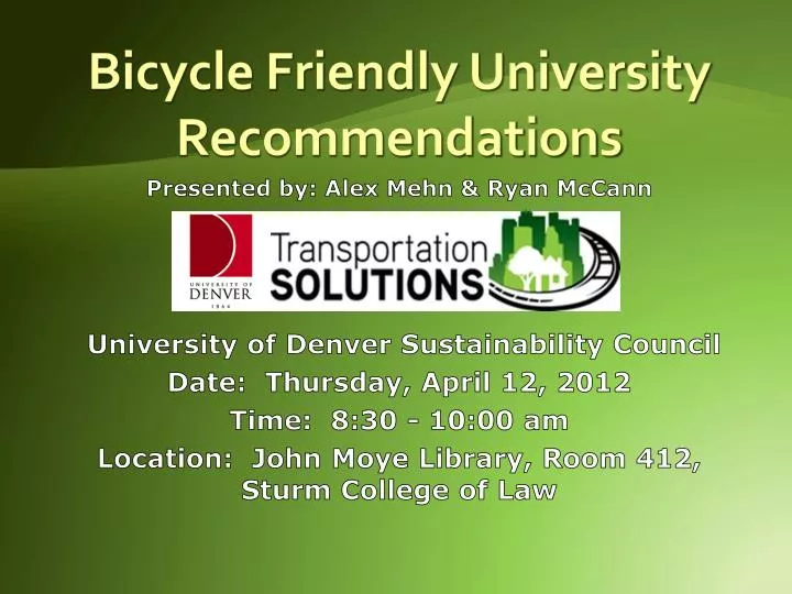 bicycle friendly university recommendations