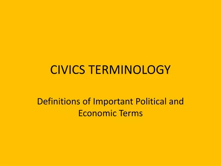 civics terminology